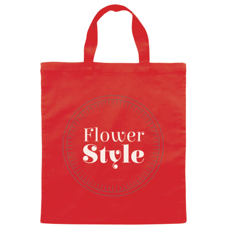 Baumwolltasche farbig mit kurzen Henkeln 136 gr/m2 - Rot