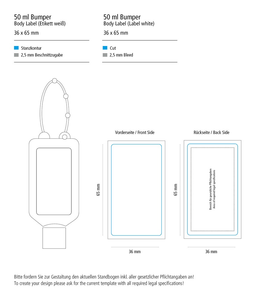 Handbalsam Ringelblume, 50 ml Bumper rot, Body Label (R-PET)