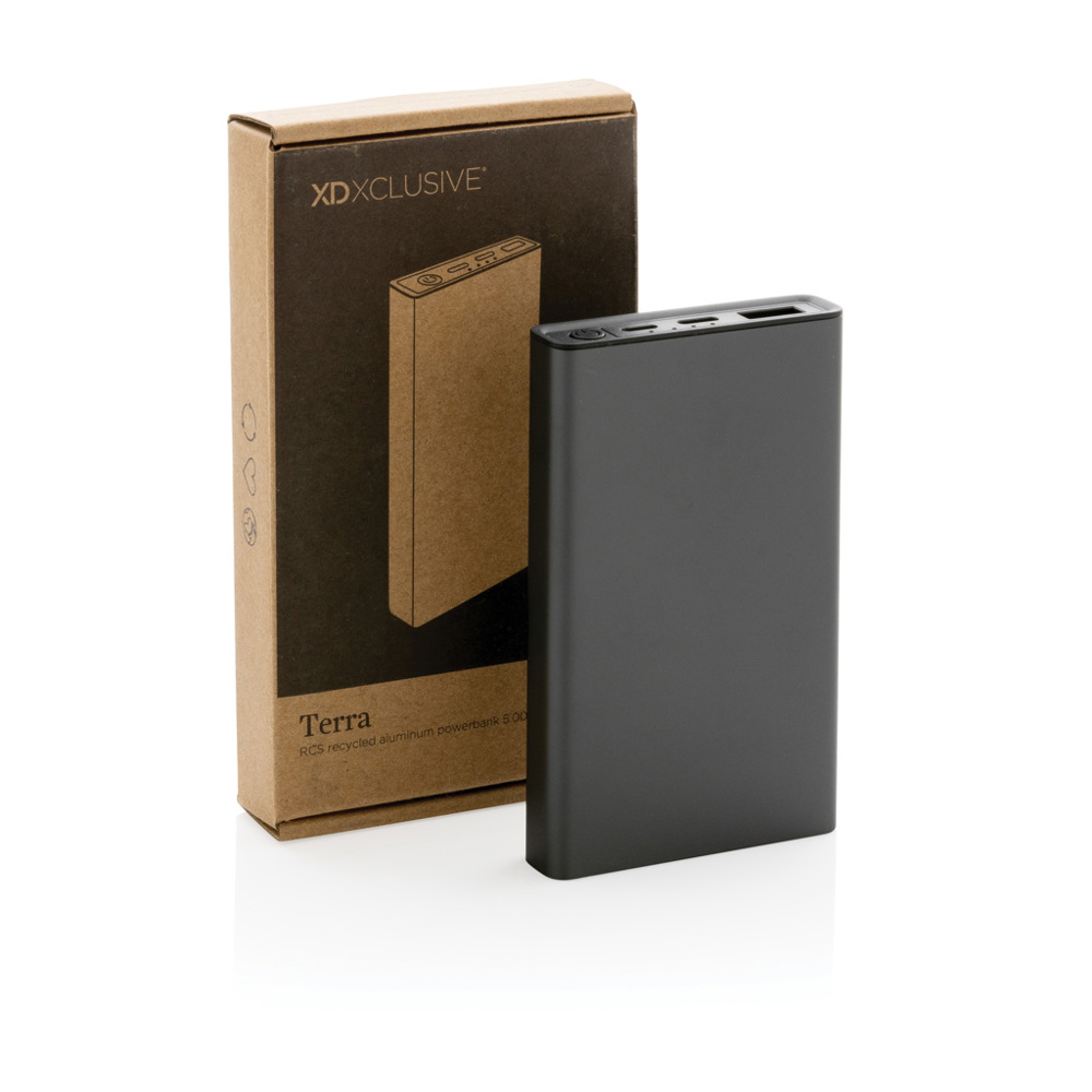 Terra 5.000 mAhPowerbank aus RCS recyceltem Aluminium