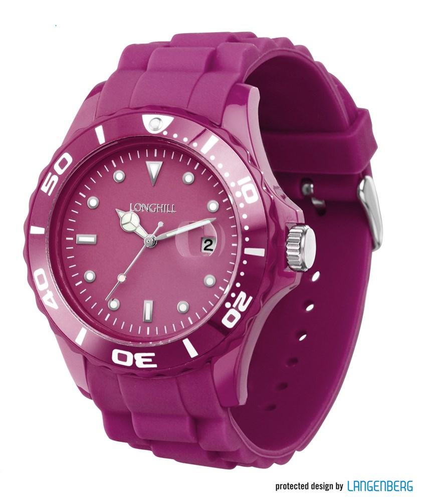 Kunststoffuhr LOGI - Fuchsia