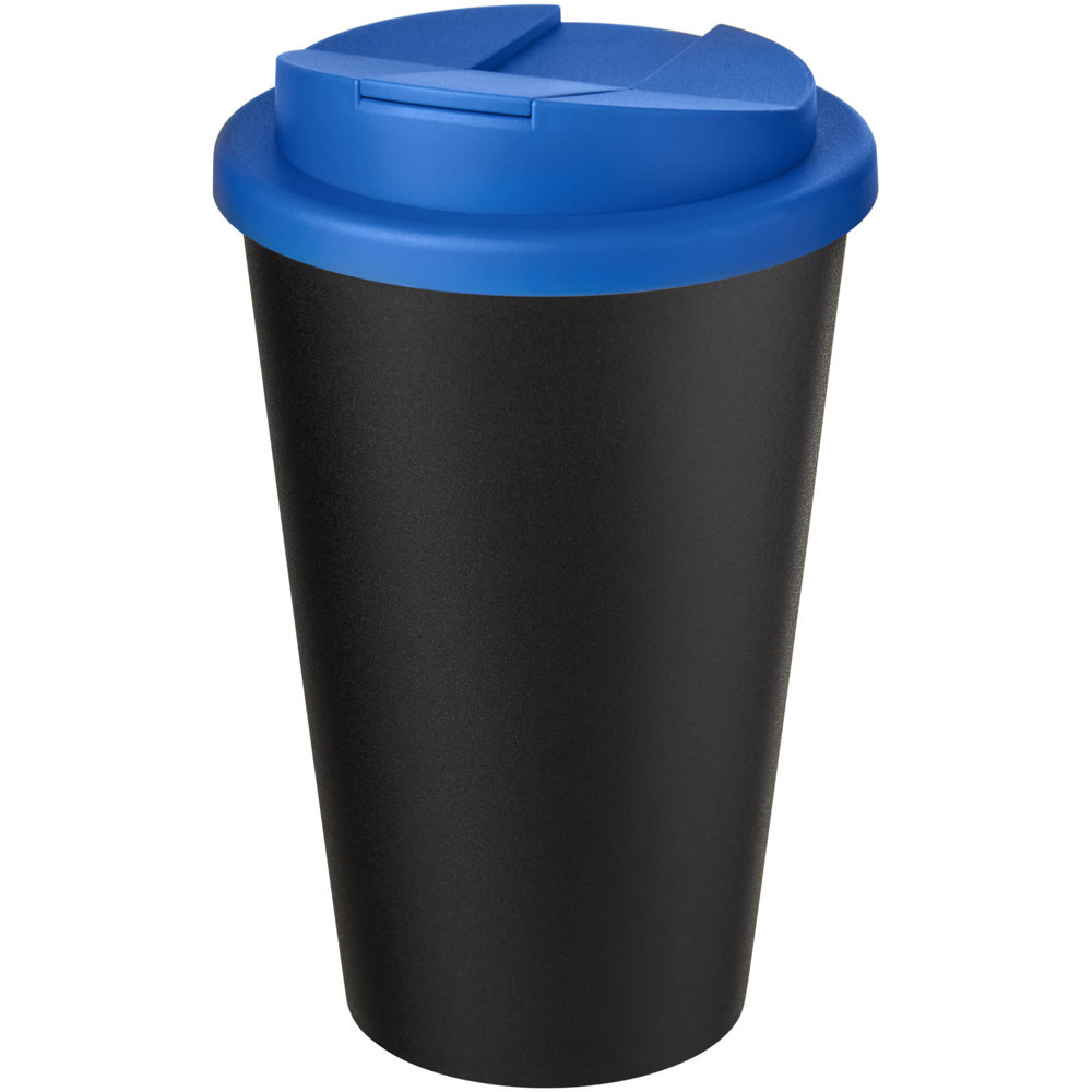 Americano® Eco 350 ml recycelter Becher mit auslaufsicherem Deckel - mittelblau, schwarz