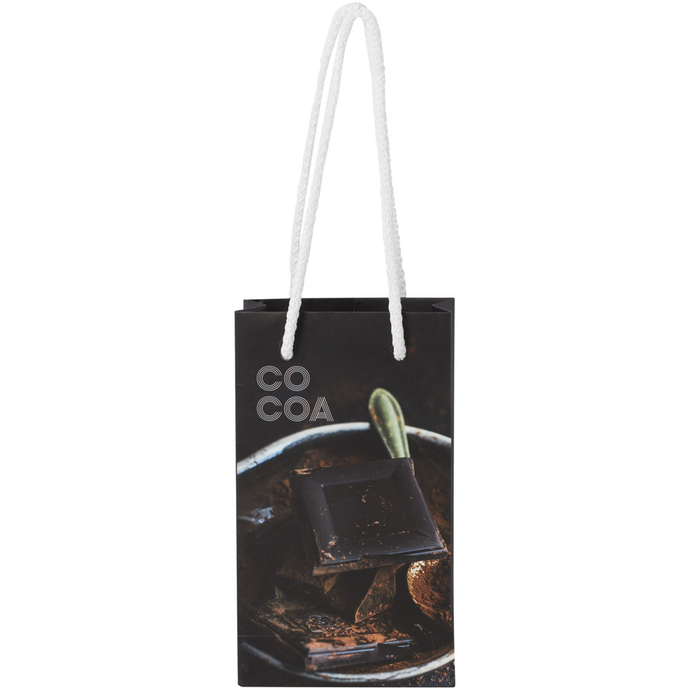 Handgefertigte 170 g/m² Integra-Papiertüte mit Kunststoff Kordelgriffen – 9,5 × 4 × 17 cm