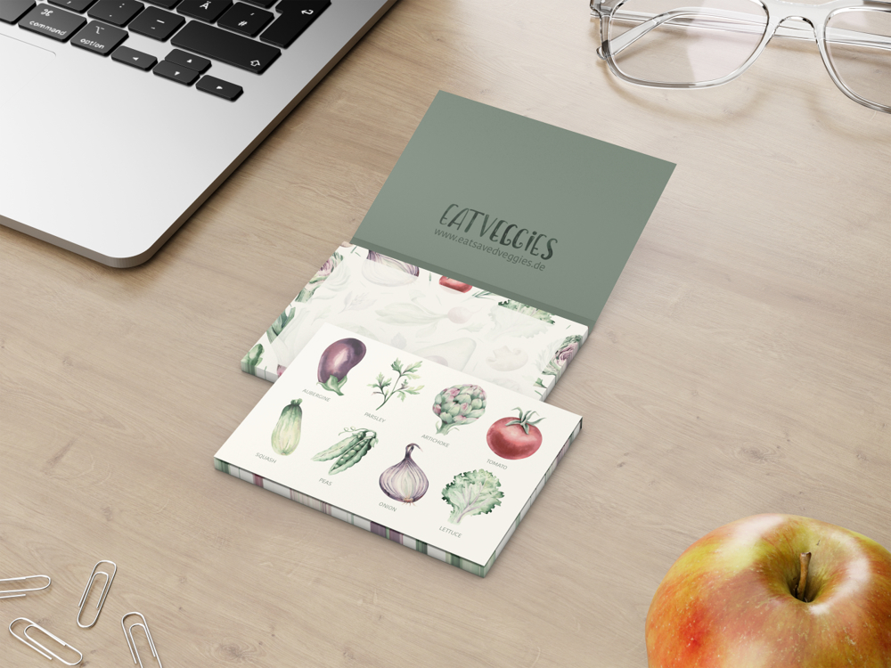 Haftnotizblock Cover Karton RECYCLING, 100 × 72 mm