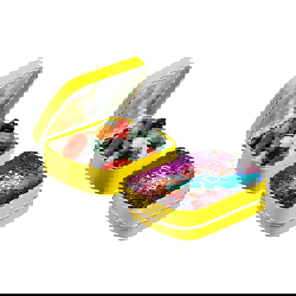 Mini Klappdeckeldose mit Süßigkeiten