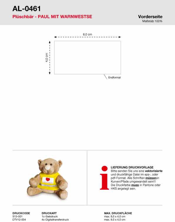 Plüschbär PAUL mit Warnweste