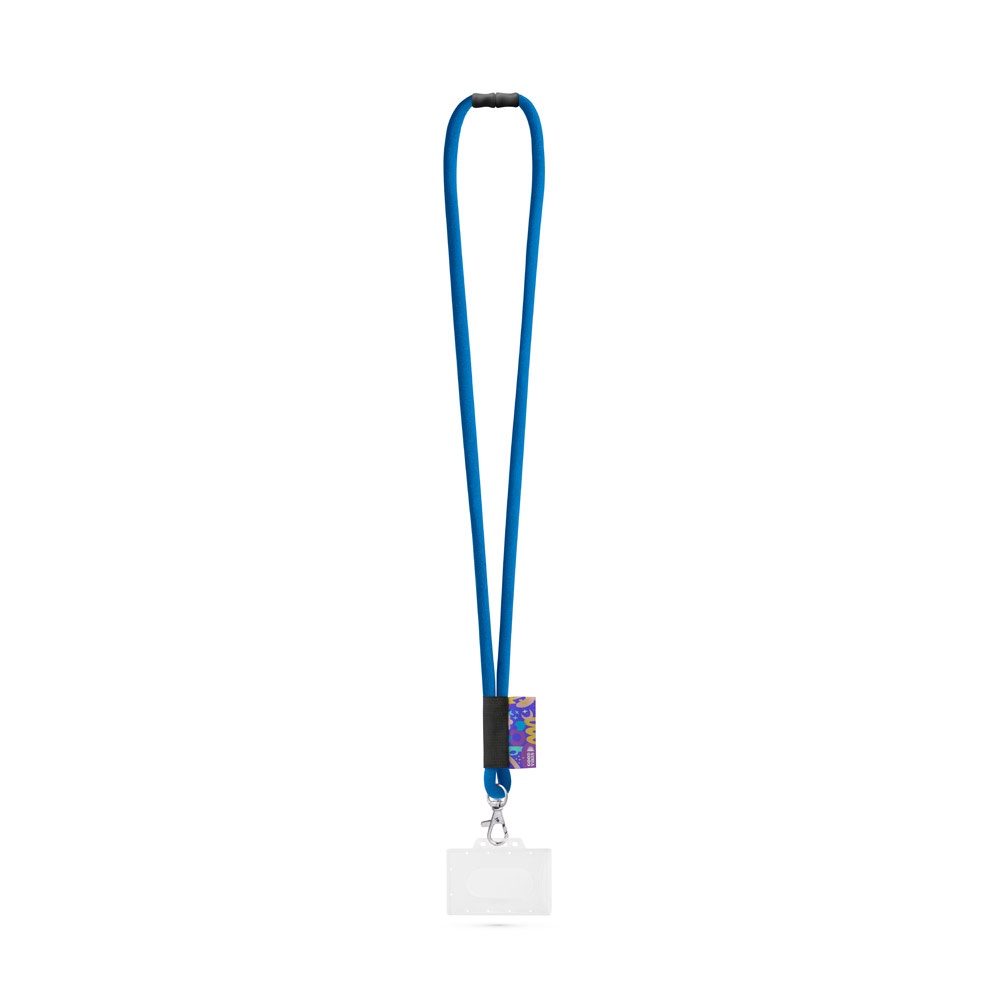 WATFORD. SET Lanyard Tube Long (Ø 7 mm) mit 9 mm Auslösekarabiner, Ø 7 mm Sicherheitsverschluss und 91 x 68 mm starrem Ausweis-/Kartenhalter - 303 - Blau