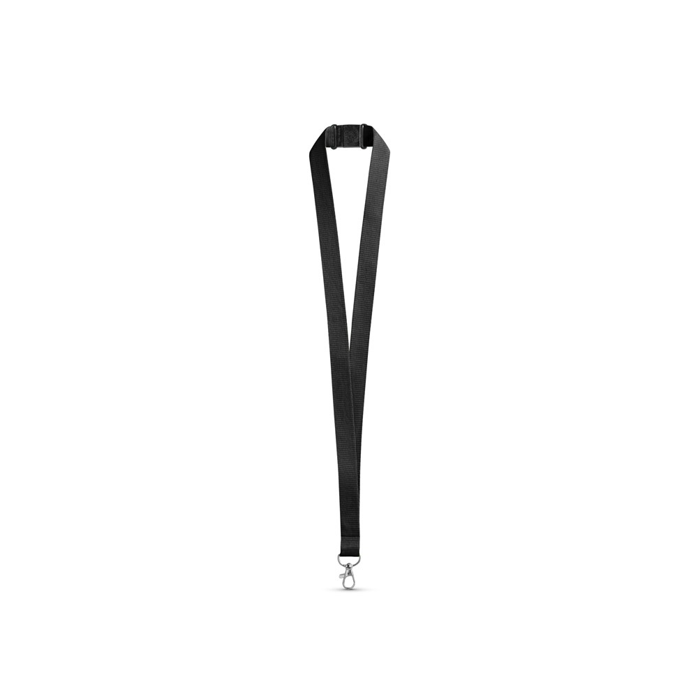 LEEDS. Lanyard aus Polyester mit Sicherheitsverschluss - Schwarz