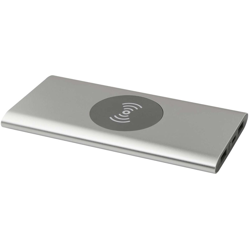 Juice 8000 mAh Typ-C kabellose Powerbank aus recyceltem Aluminium - Silber