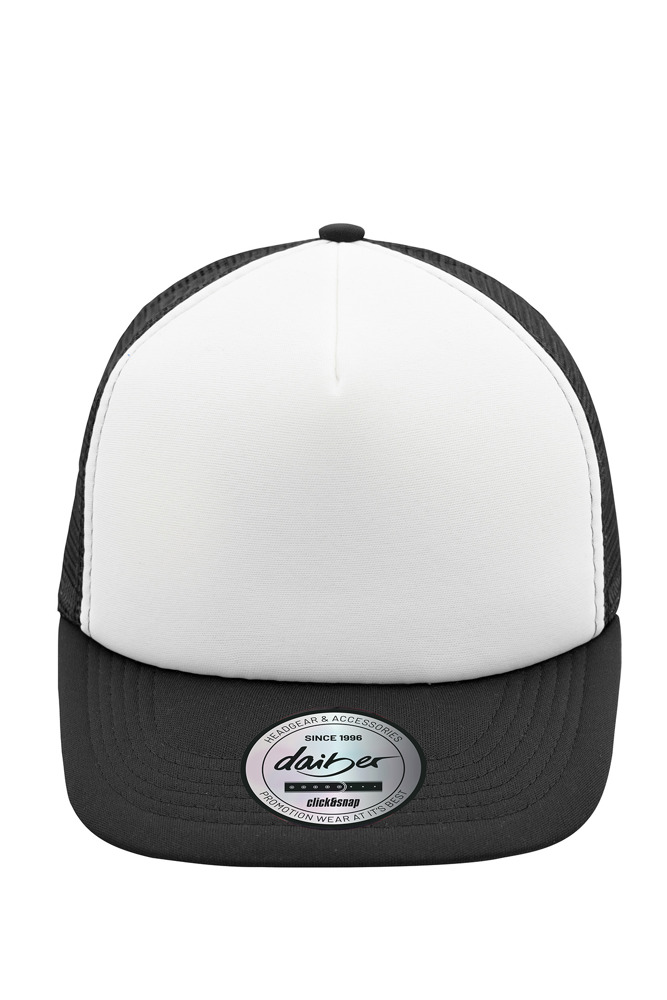 5 Panel Flat Peak Cap - White/black (ca. Pantone white
blackC)