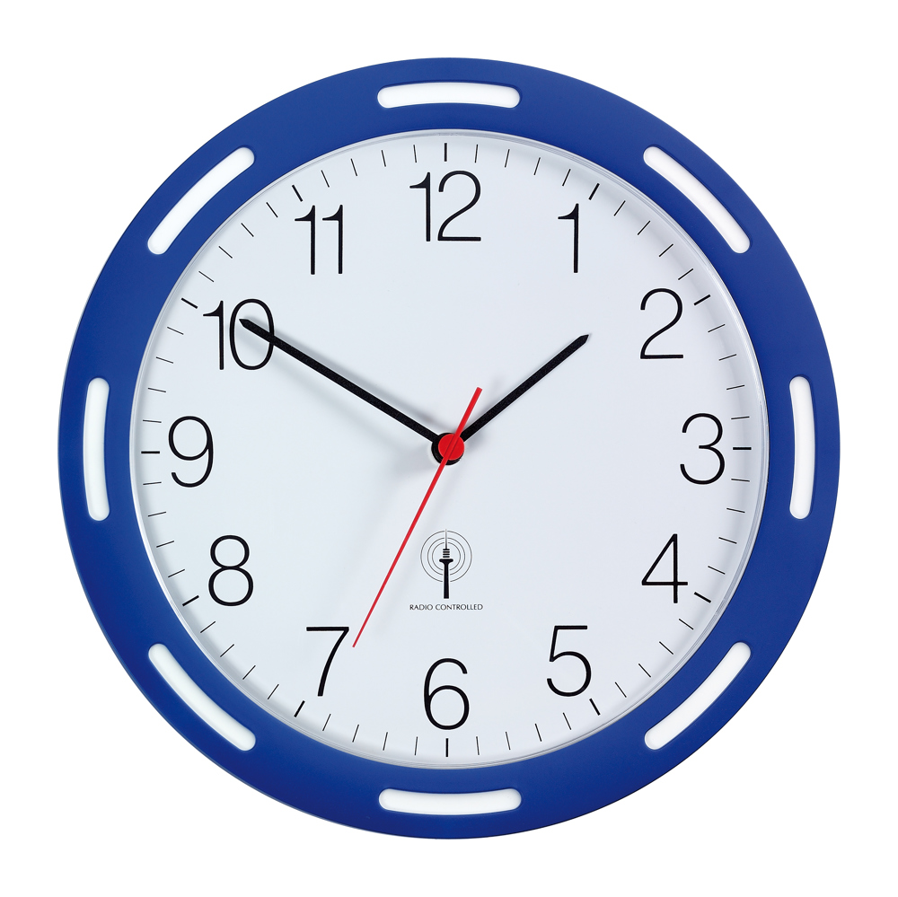 Funk-Wanduhr U-2248 - blau/weiss