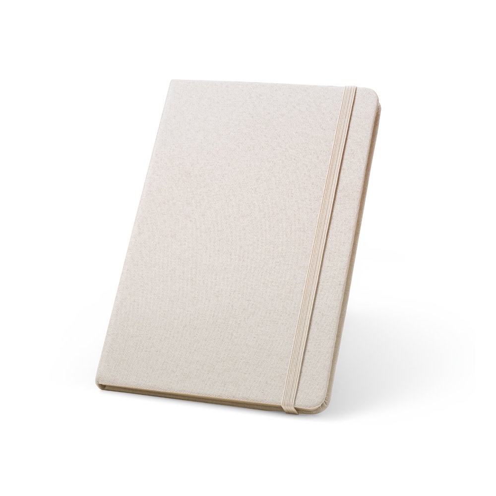 BOYD. A5 Notizbuch aus recyceltem Polyester (100% rPET) mit linierten Blättern - beige