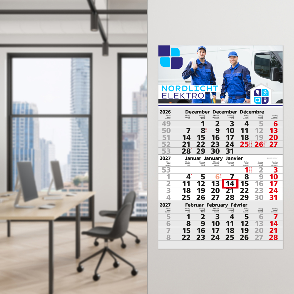 3-Monatskalender Einblatt Solid 3 EXPRESS