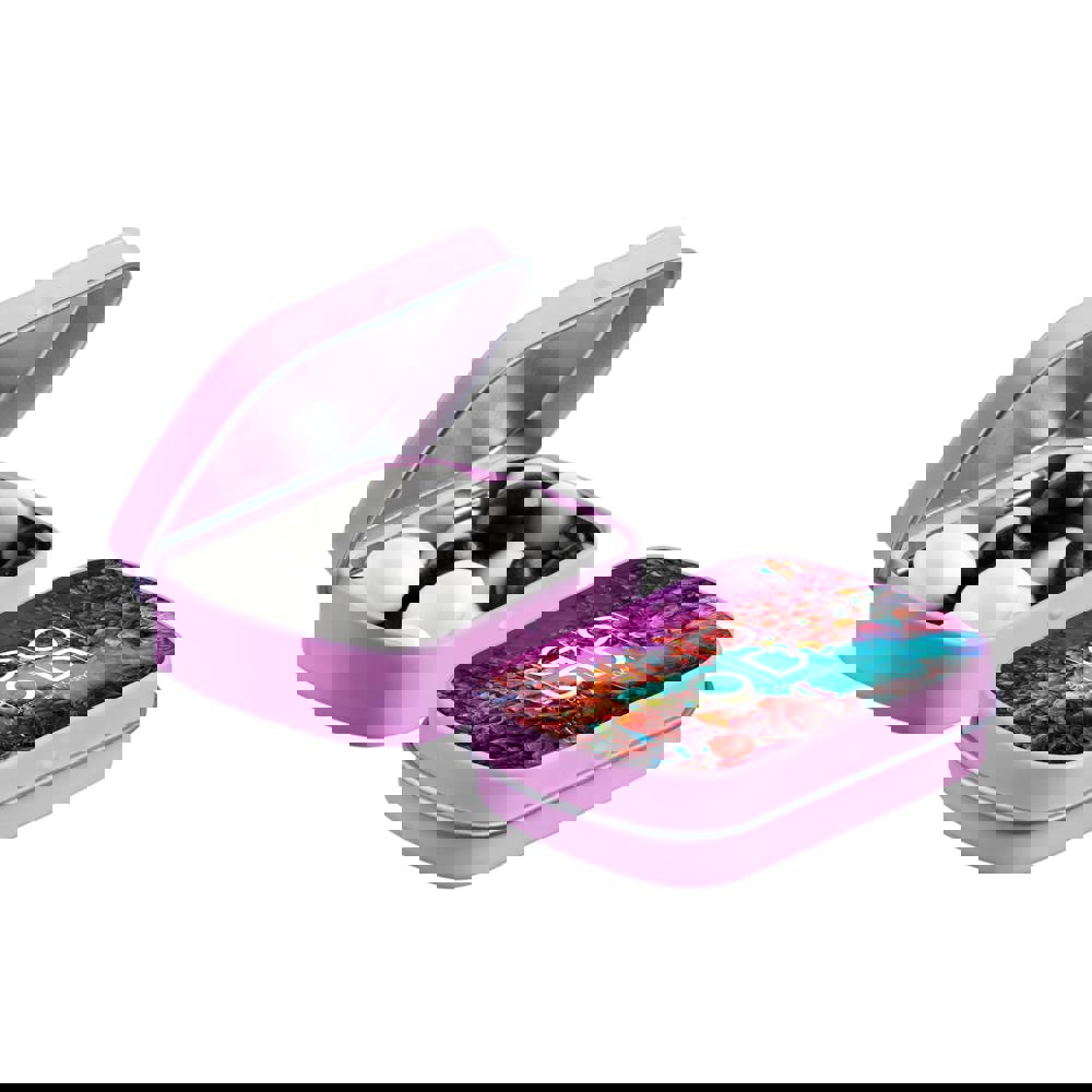 Mini Klappdeckeldose mit Süßigkeiten - rosa