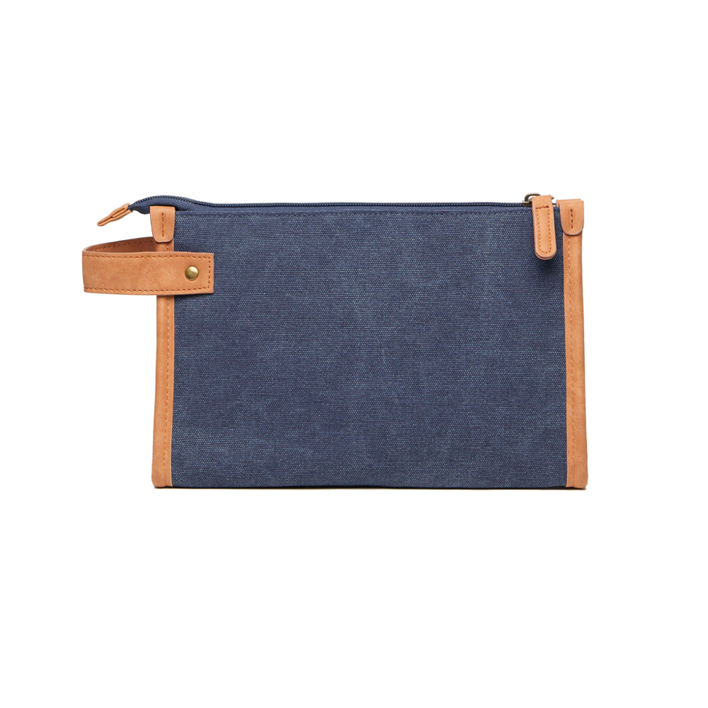 VINGA Bosler Kulturbeutel aus GRS recyceltem Canvas - navy blau (± PMS 2379)