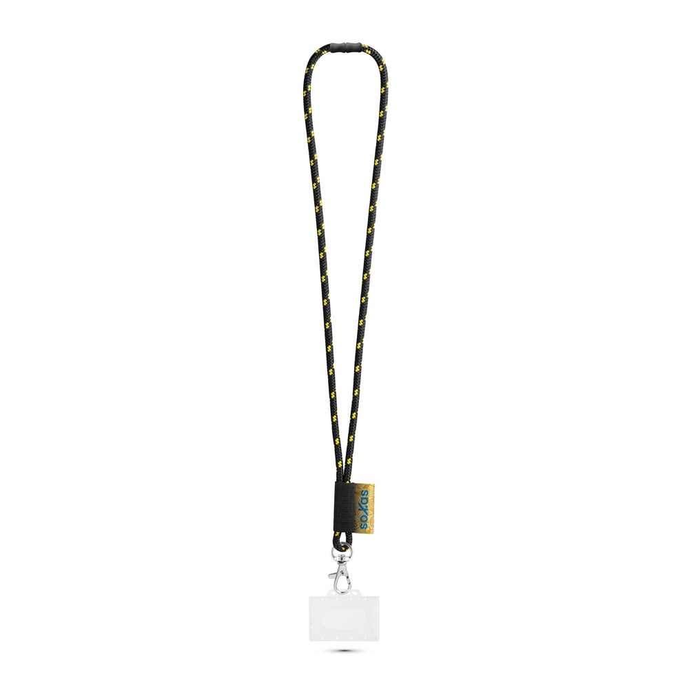 BRIDPORT. SET Lanyard NAUTIC Long (Ø 7 mm) mit 9 mm Auslösekarabiner, Ø 7 mm Sicherheitsverschluss und 91 x 68 mm starrem Ausweis-/Kartenhalter - 300 - Schwarz
