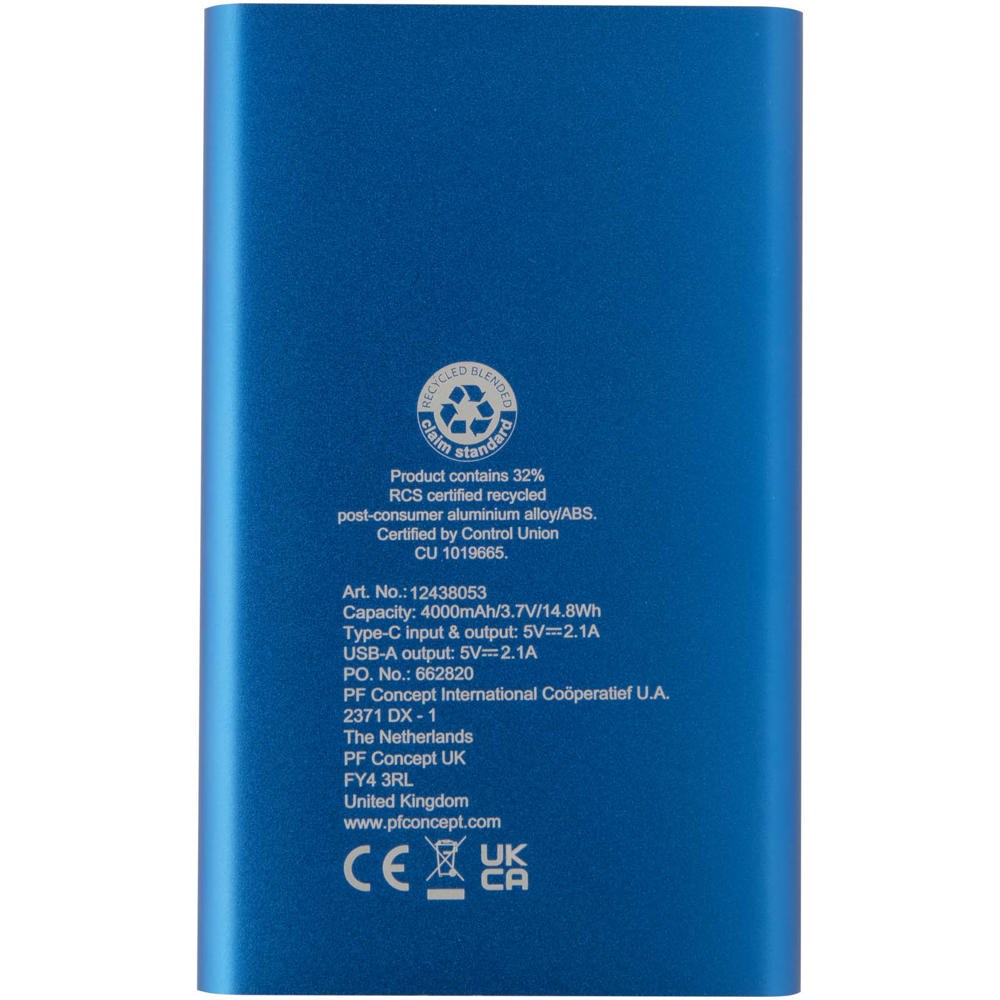 Pep 4000 mAh Type-C Powerbank aus recyceltem Aluminium 