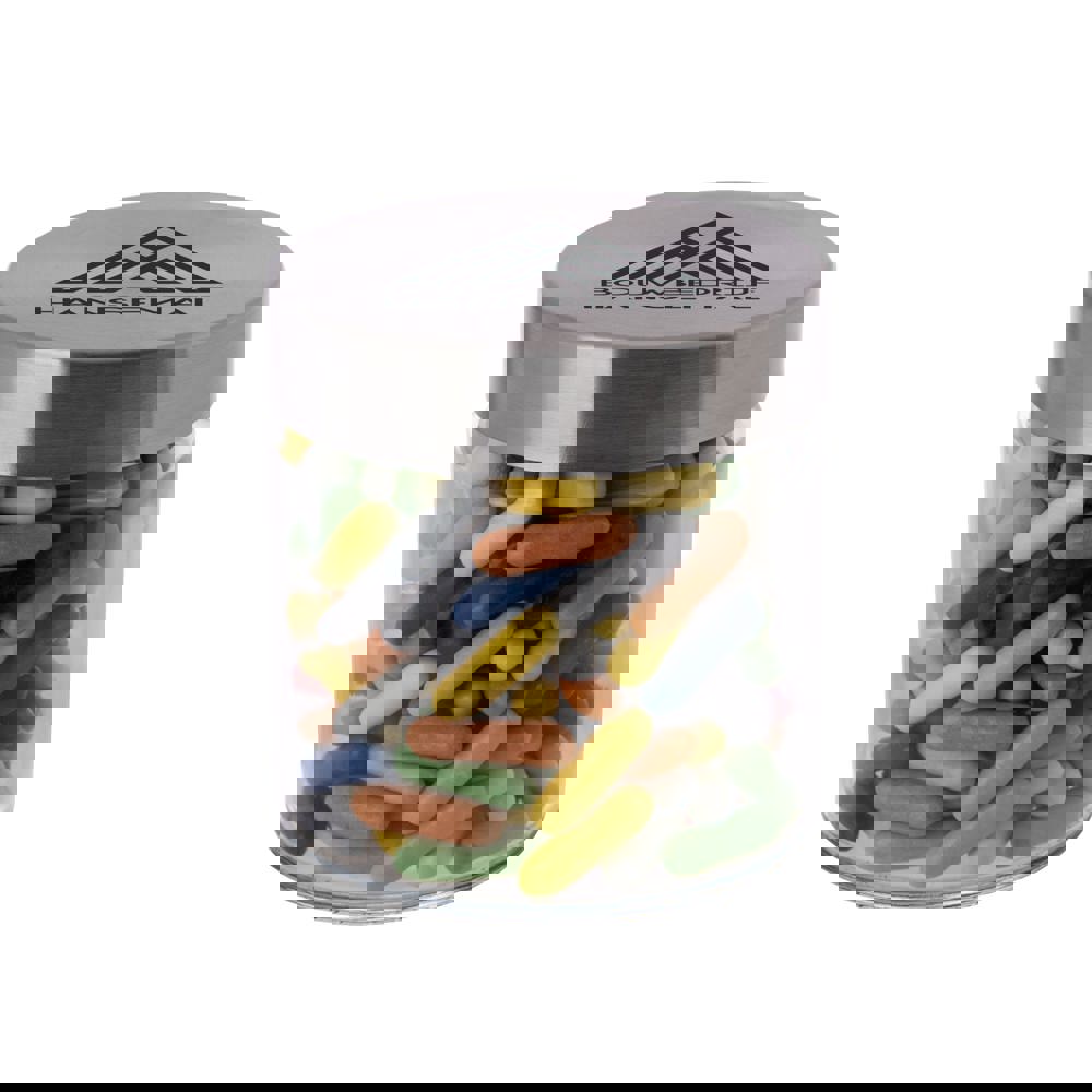 Glas 0,35 Liter gefüllt mit Süßigkeiten