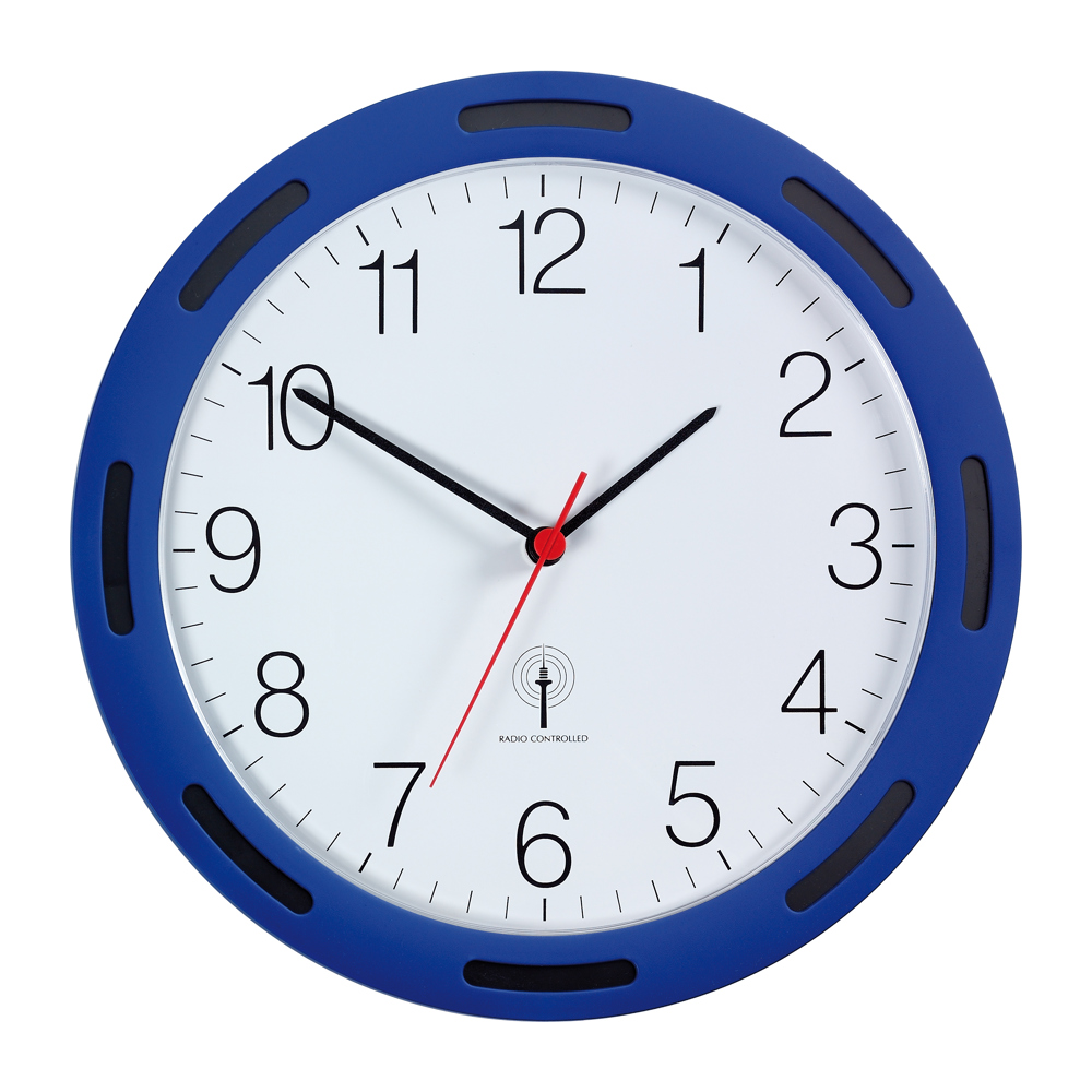 Funk-Wanduhr U-2248 - blau/schwarz