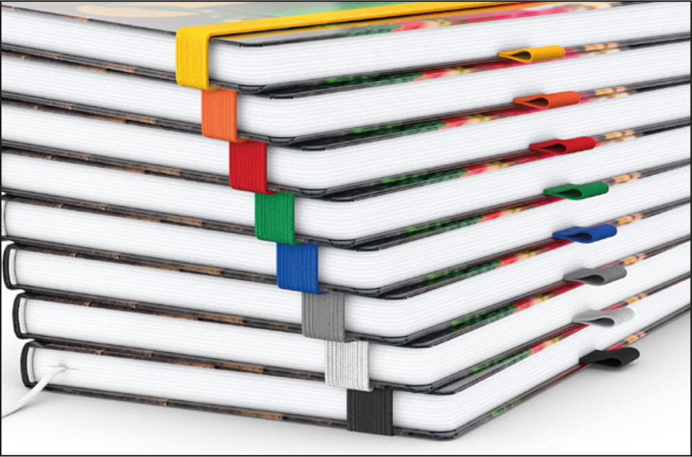 Notizbuch Match-Book, A4, White, Punktraster, braun-individuell, mittelblau