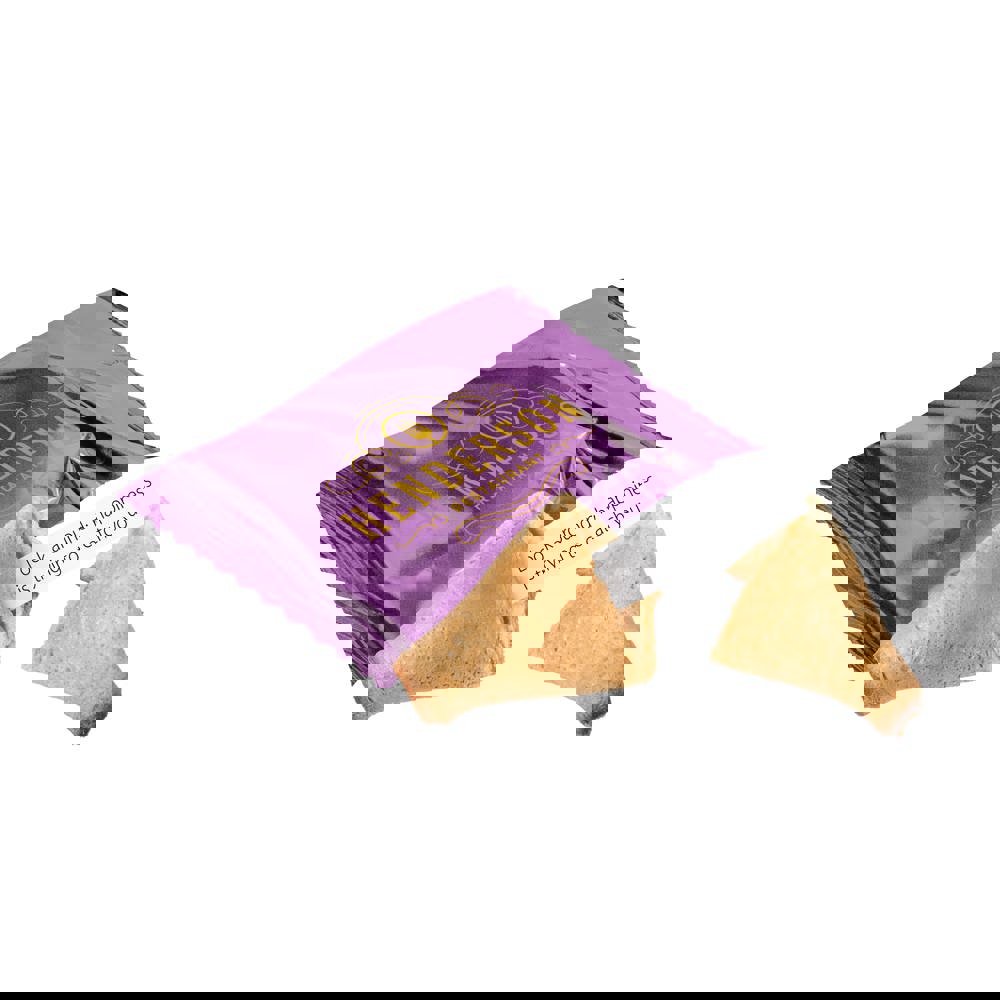 Glückskeks in bedruckter Folie - Violett