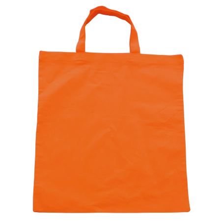 Baumwolltasche farbig mit kurzen Henkeln 136 gr/m2 - orange