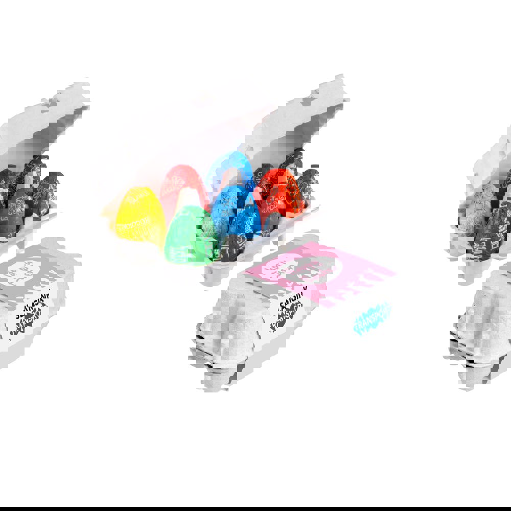 Eierkarton mit 6 Tony Chocolonely Ostereiern