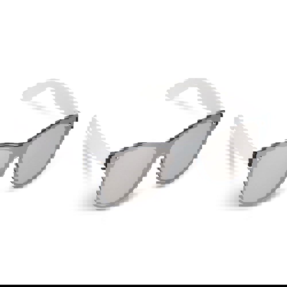 Justin R-PC Sonnenbrille mit verspiegelten Uni-Gläsern UV400 - weiss