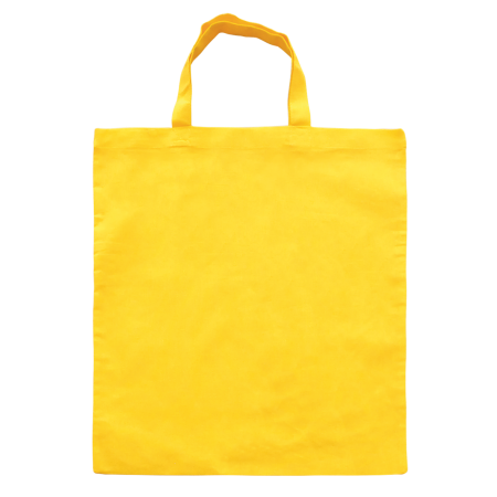 Baumwolltasche farbig mit kurzen Henkeln 136 gr/m2 - gelb