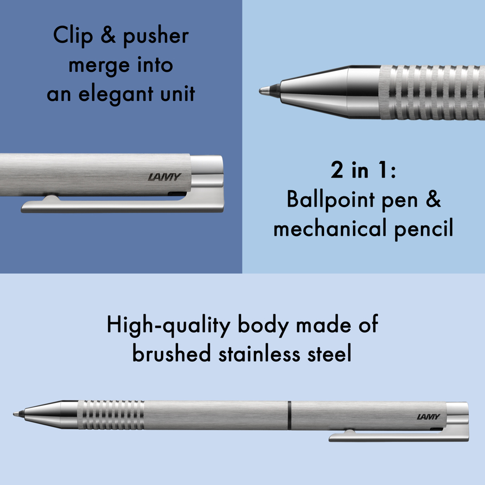 Set LAMY logo twin pen brushed brushed