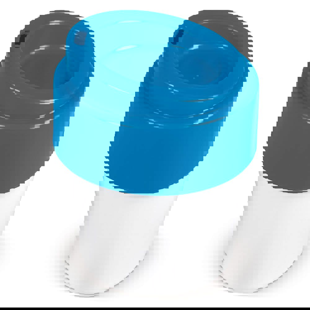 Heiß-aber-cool Kaffeebecher mit Deckel 240ml - Weiss / Blau