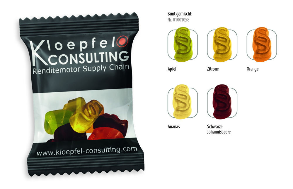Fruchtgummi Paragraph Werbetüte