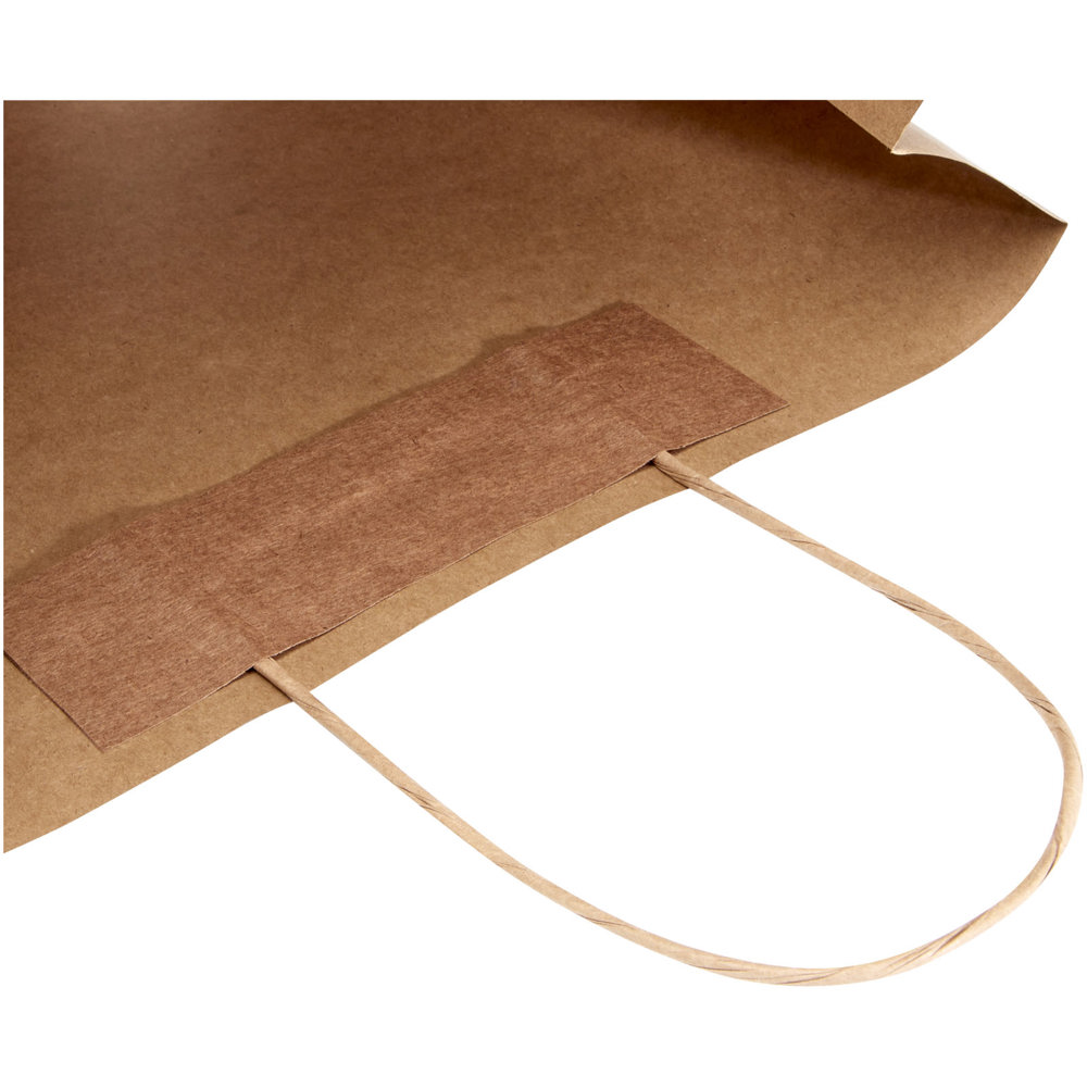 Kraftpapiertasche 120 g/m² mit gedrehten Griffen – 31 × 12 × 31 cm