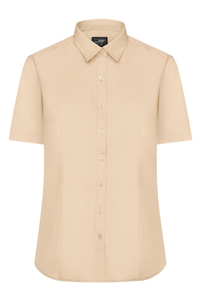 Ladies' Shirt Short-Sleeved Poplin - Stone (ca. Pantone 7501C)