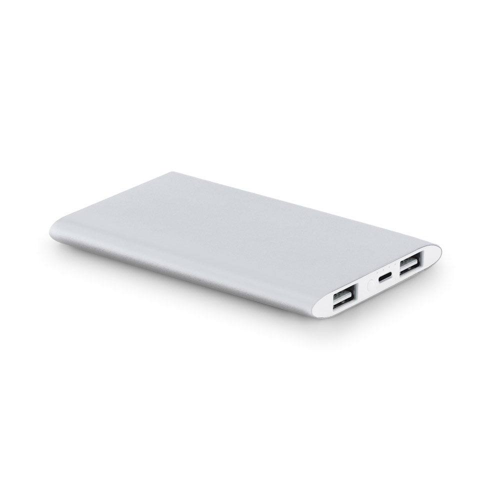 NOBEL. Powerbank 7'200 mAh aus Recyceltes Aluminium (100 % rAL) - Satinsilber