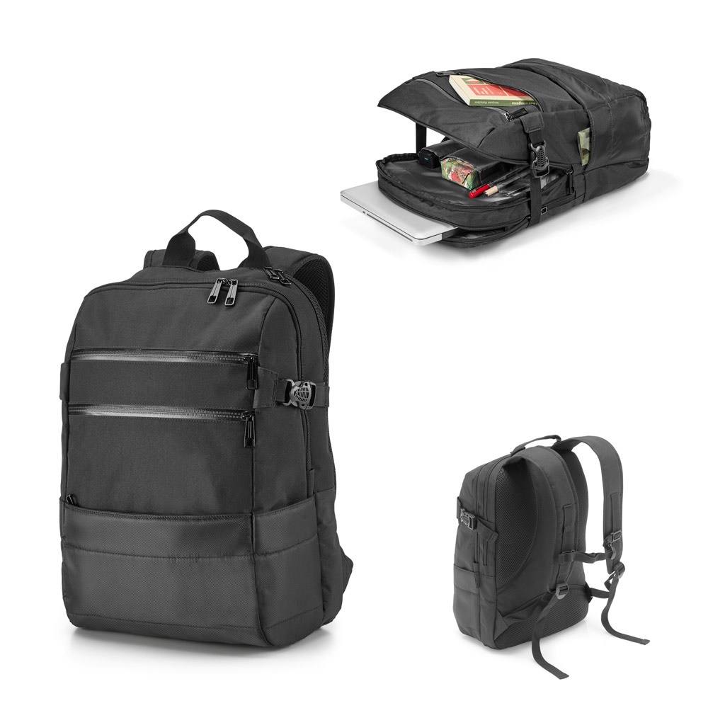 ZIPPERS BPACK. Laptop-Rucksack 15.6'' aus 300D Polyester und 840D Jacquard