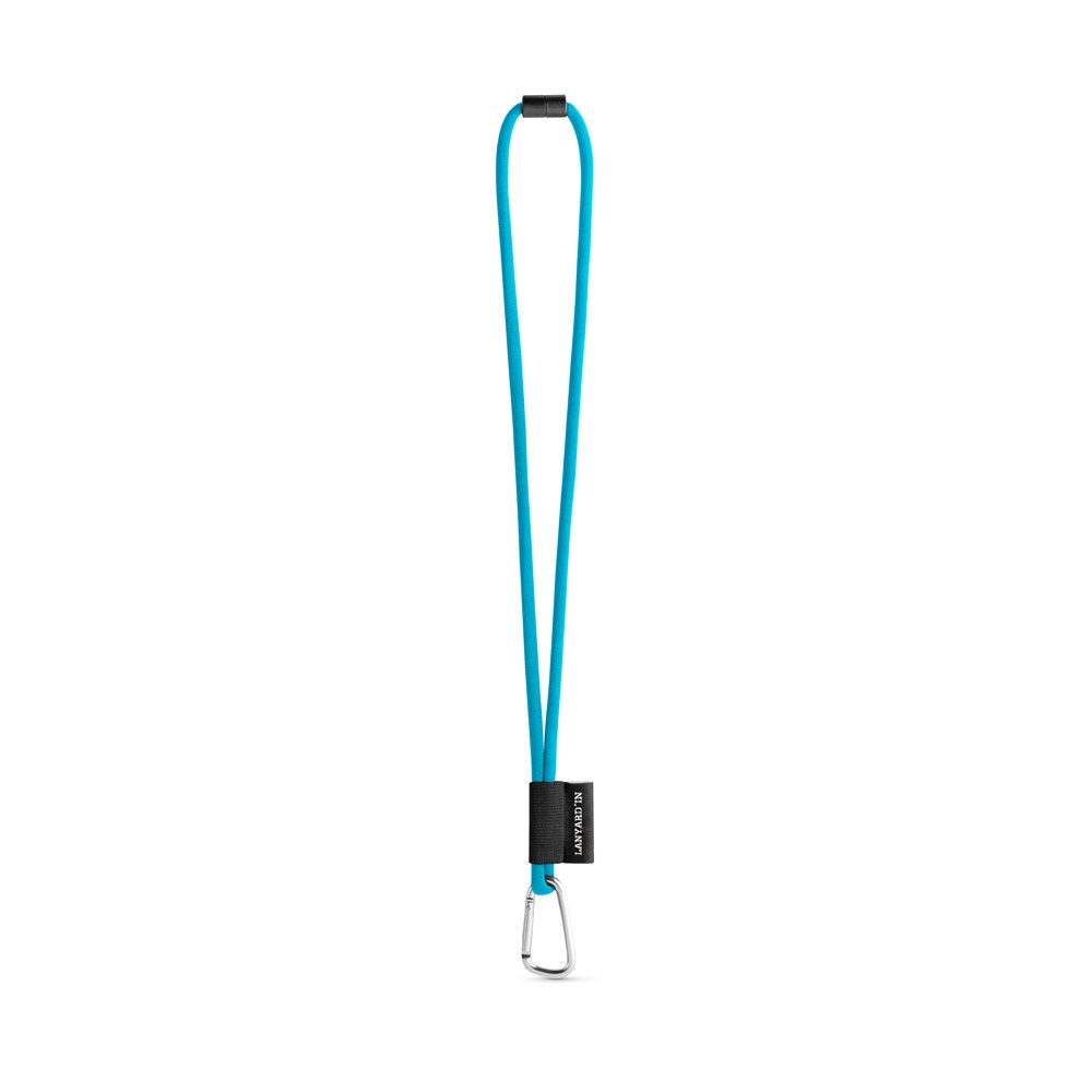75089. SET Lanyard Tube Long (Ø 7 mm) mit 55 mm D-förmigem Karabiner und Ø 7 mm Sicherheitsverschluss - 304 - Hellblau