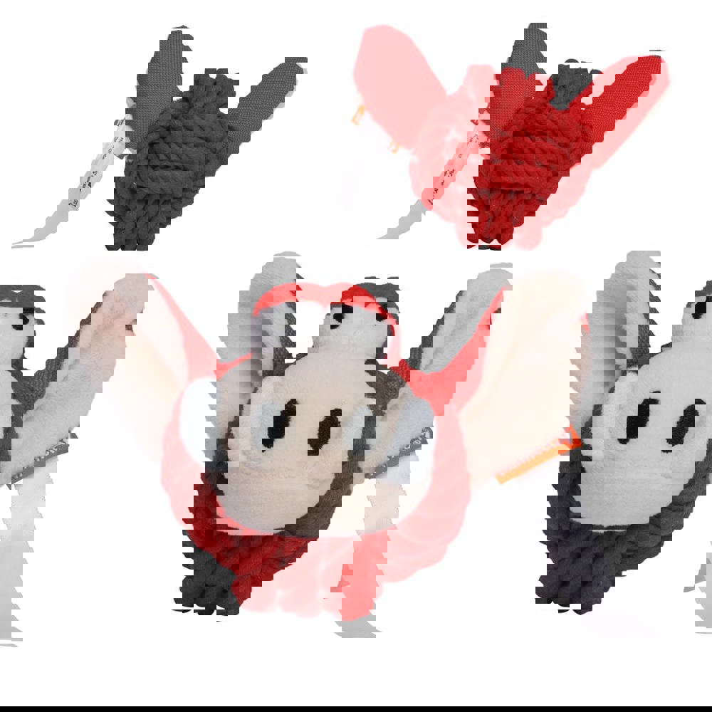 Hundespielzeug Knotentier Wildschwein, rot, one size