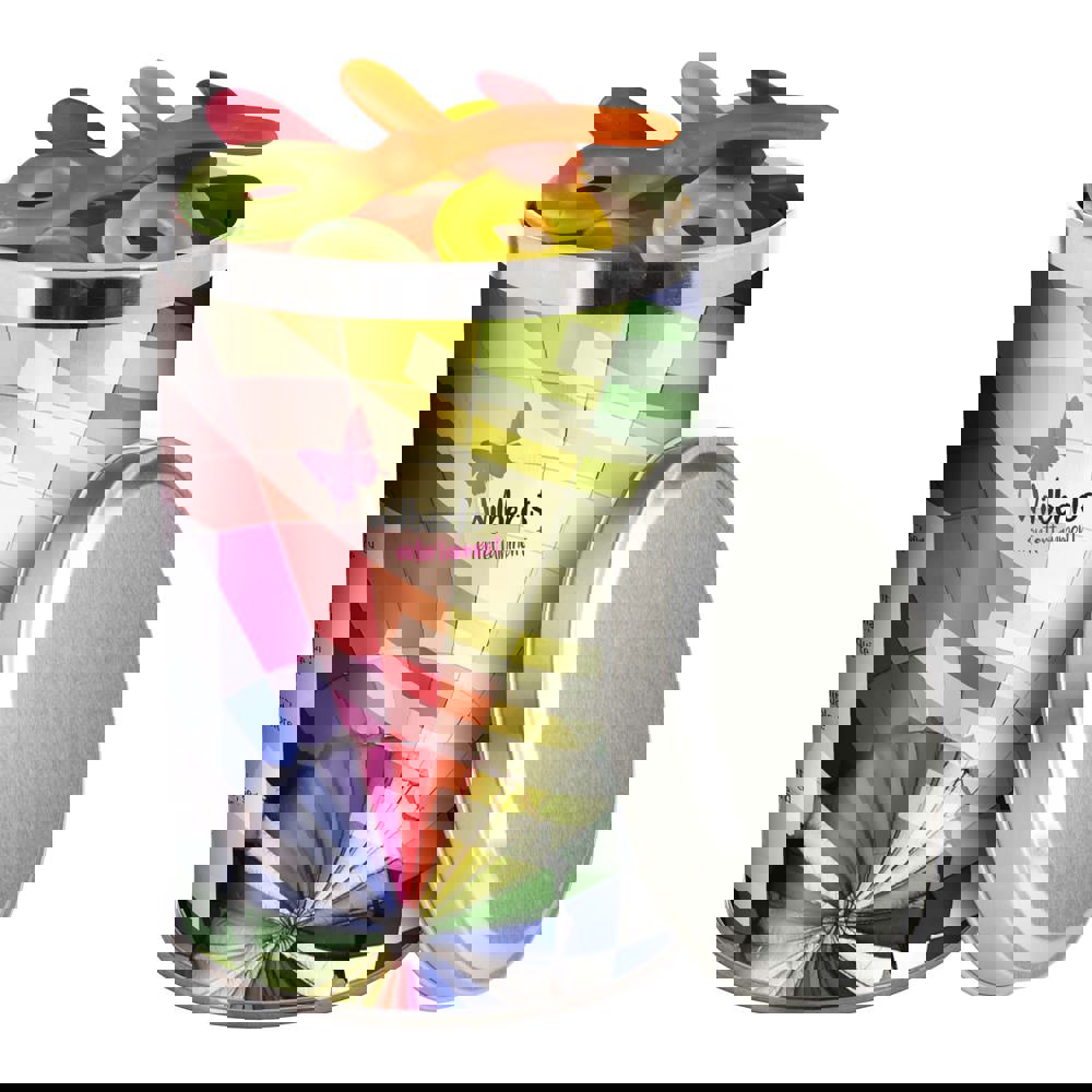 Große Dose 1,3 Liter, gefüllt mit Süßigkeiten - silber