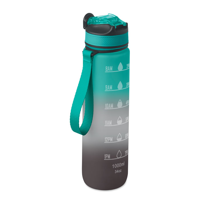 ACTIVATE - Sport-Trinkflasche RPET 1L - Schwarz/Blau