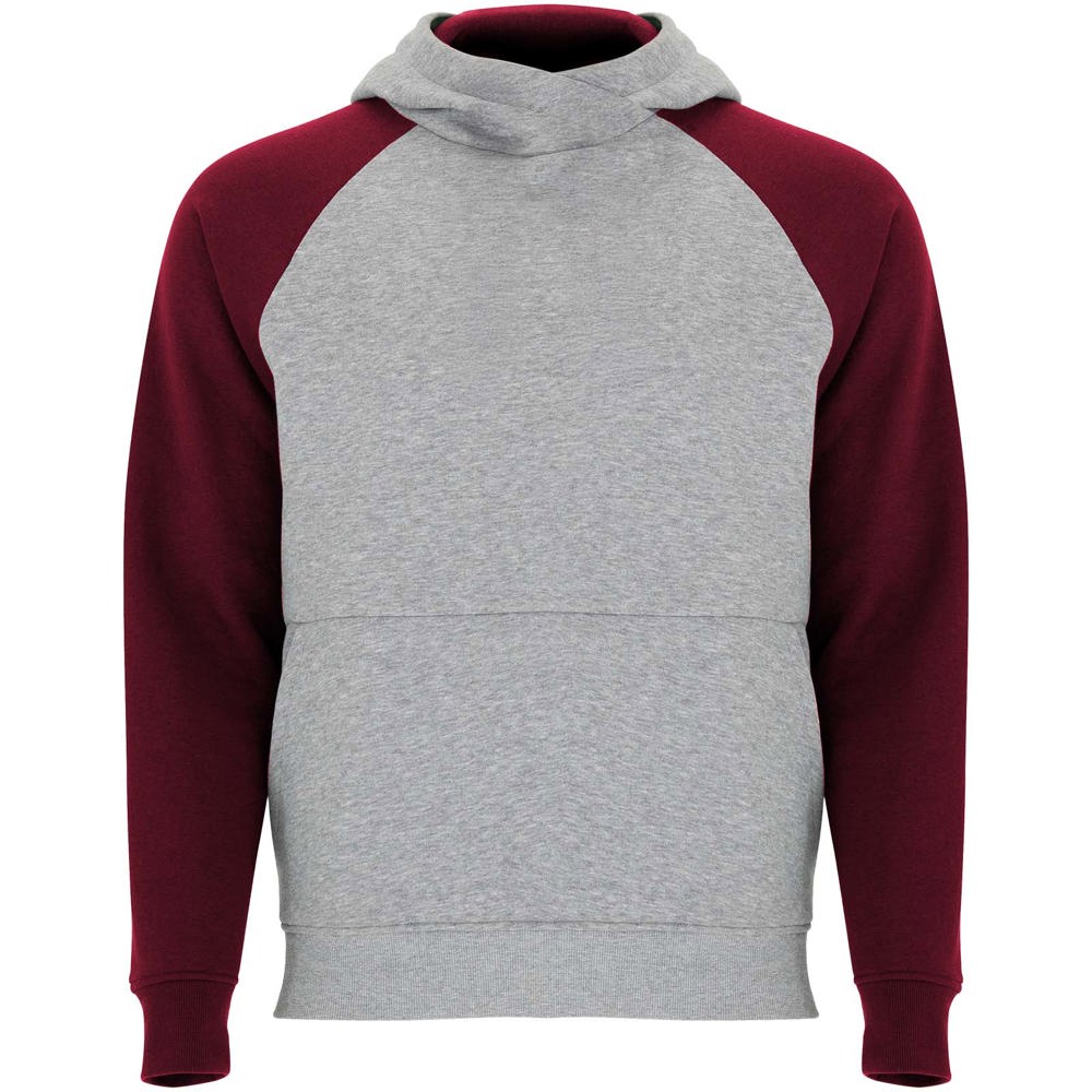 Badet zweifarbiger Kapuzenpullover für Kinder - heather grau, granatrot