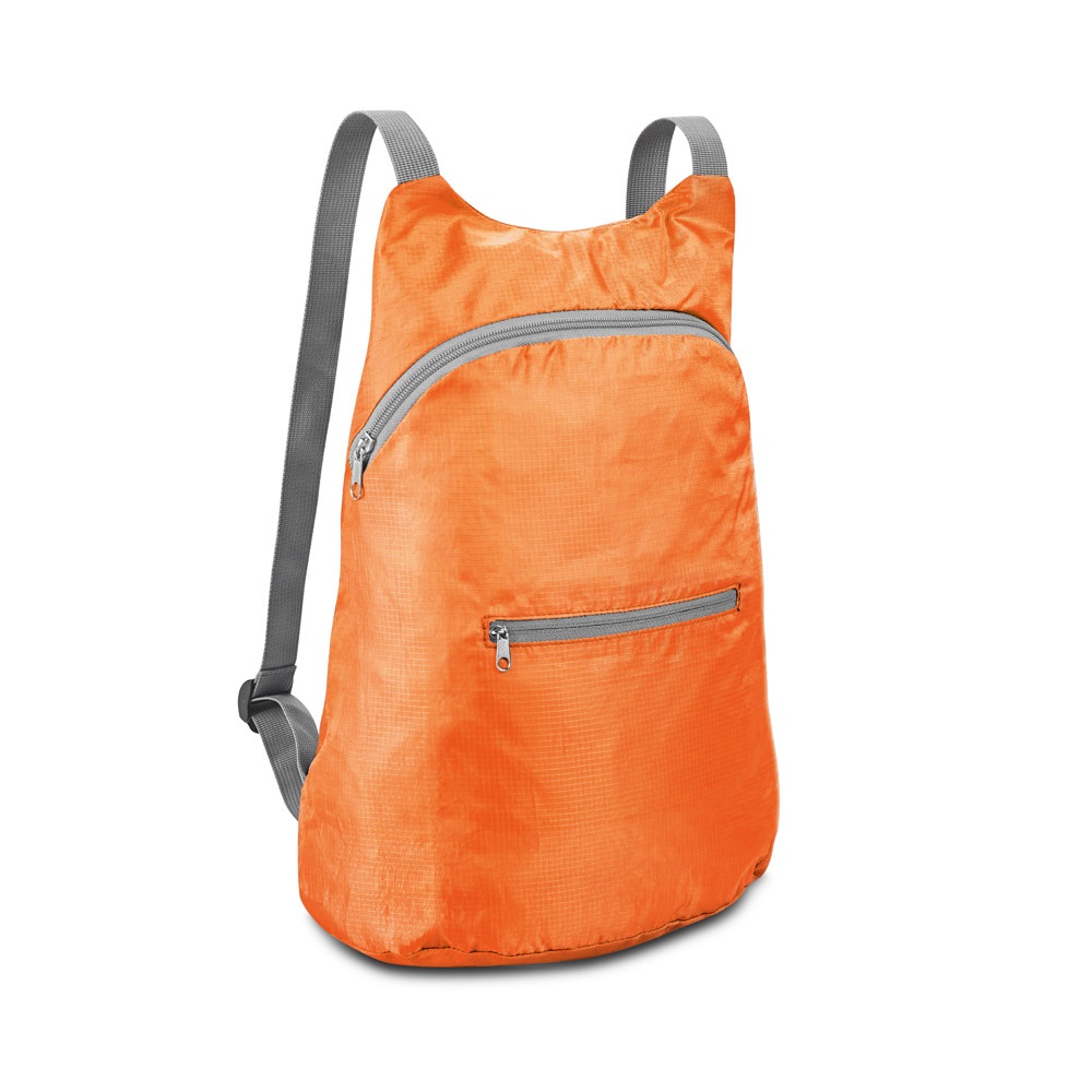 BARCELONA. Faltbarer Rucksack aus 210D Ripstop Polyester - orange