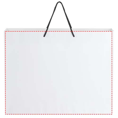 Handgefertigte 170 g/m² Integra-Papiertüte mit Kunststoff Kordelgriffen – 45 × 10 × 35 cm