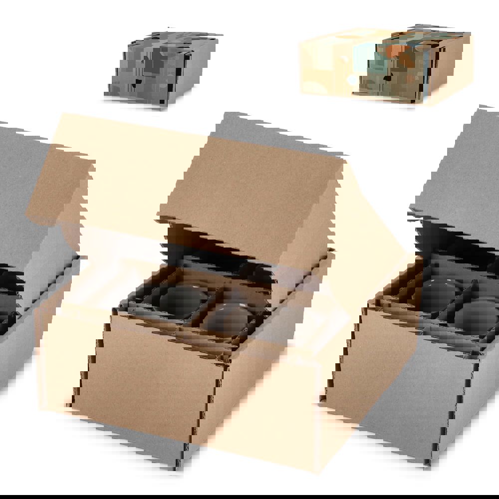 Individuelle Geschenkverpackung für 4 Tassen 24.3 x 24.3 x 9.9 cm