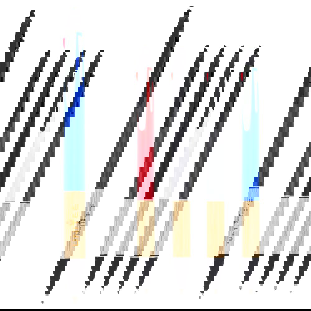 3-Farben-Stift mit Bambusgriff