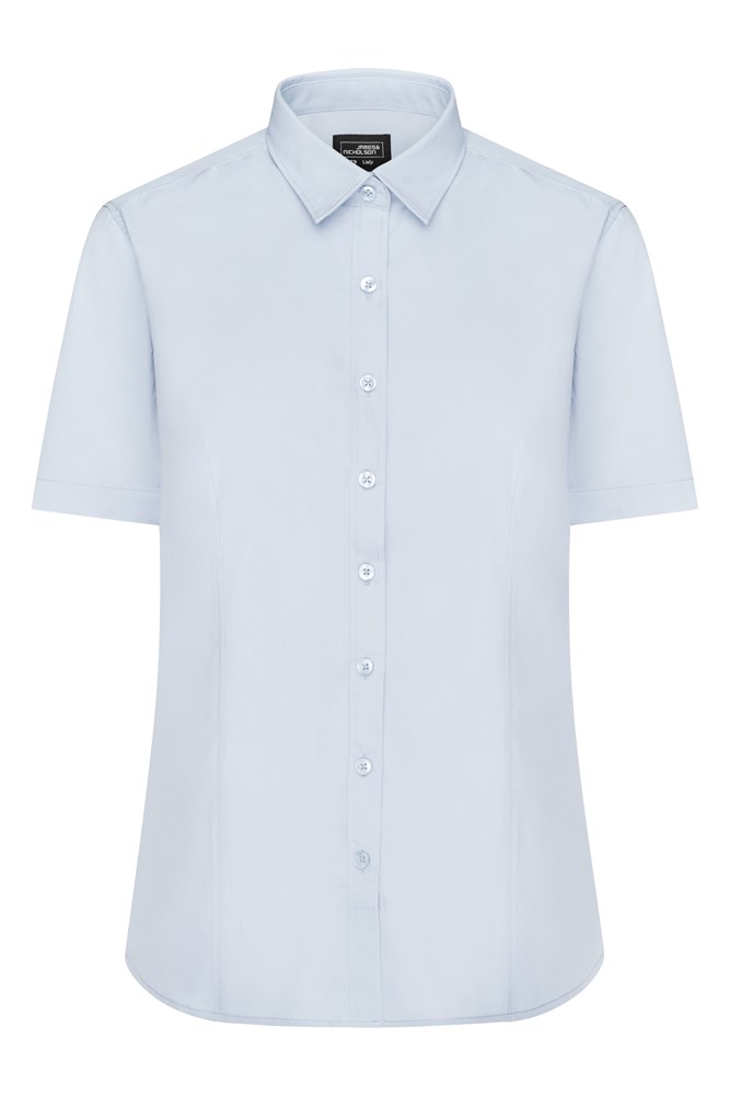 Ladies' Shirt Short-Sleeved Poplin - Light-blue (ca. Pantone 649C)