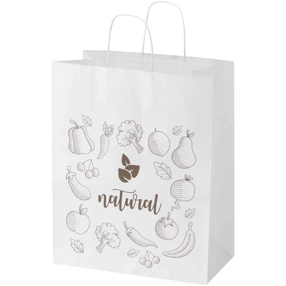 Kraft 80–90 g/m² Papiertasche mit Kordelgriffen – 32 × 17 × 39 cm