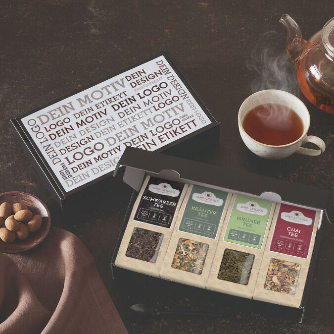 Geschenkkarton mit 4 Tee Spezialitäten