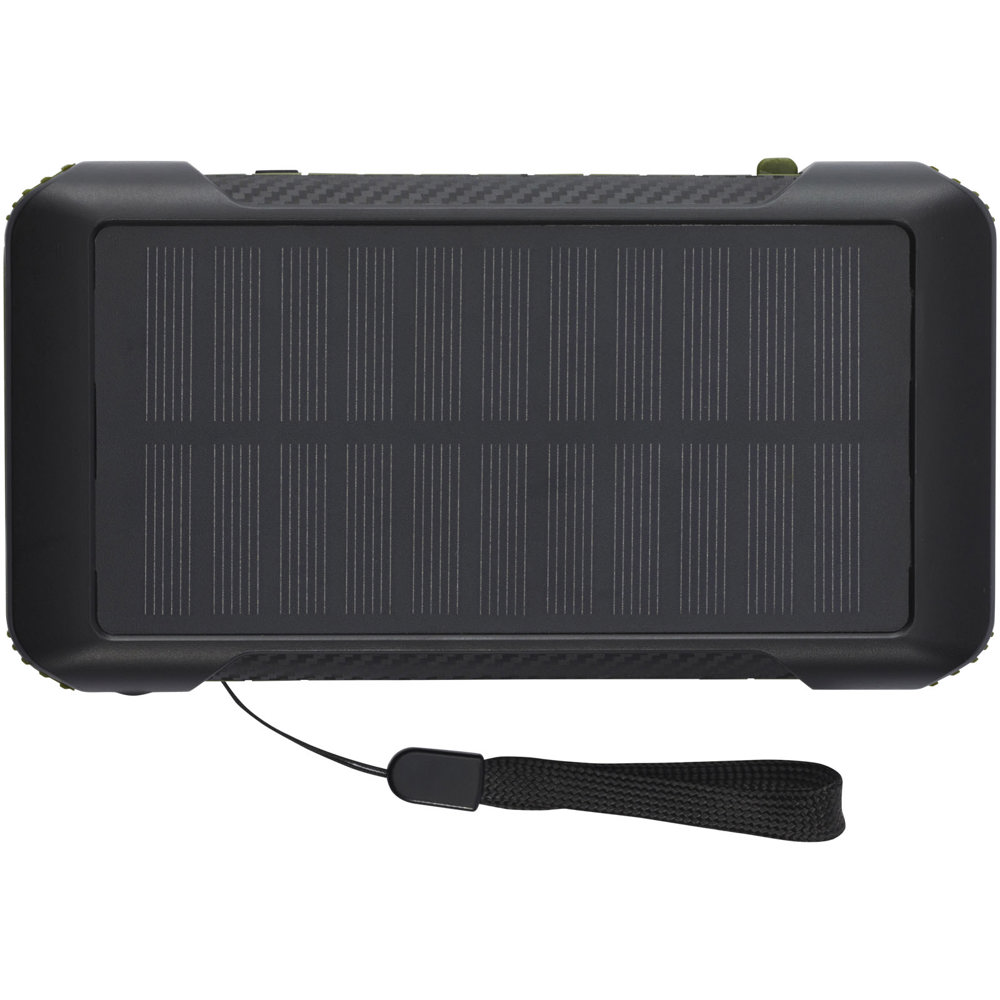 Soldy 10.000 mAh Solardynamo-Powerbank aus recyceltem GRS Kunststoff 