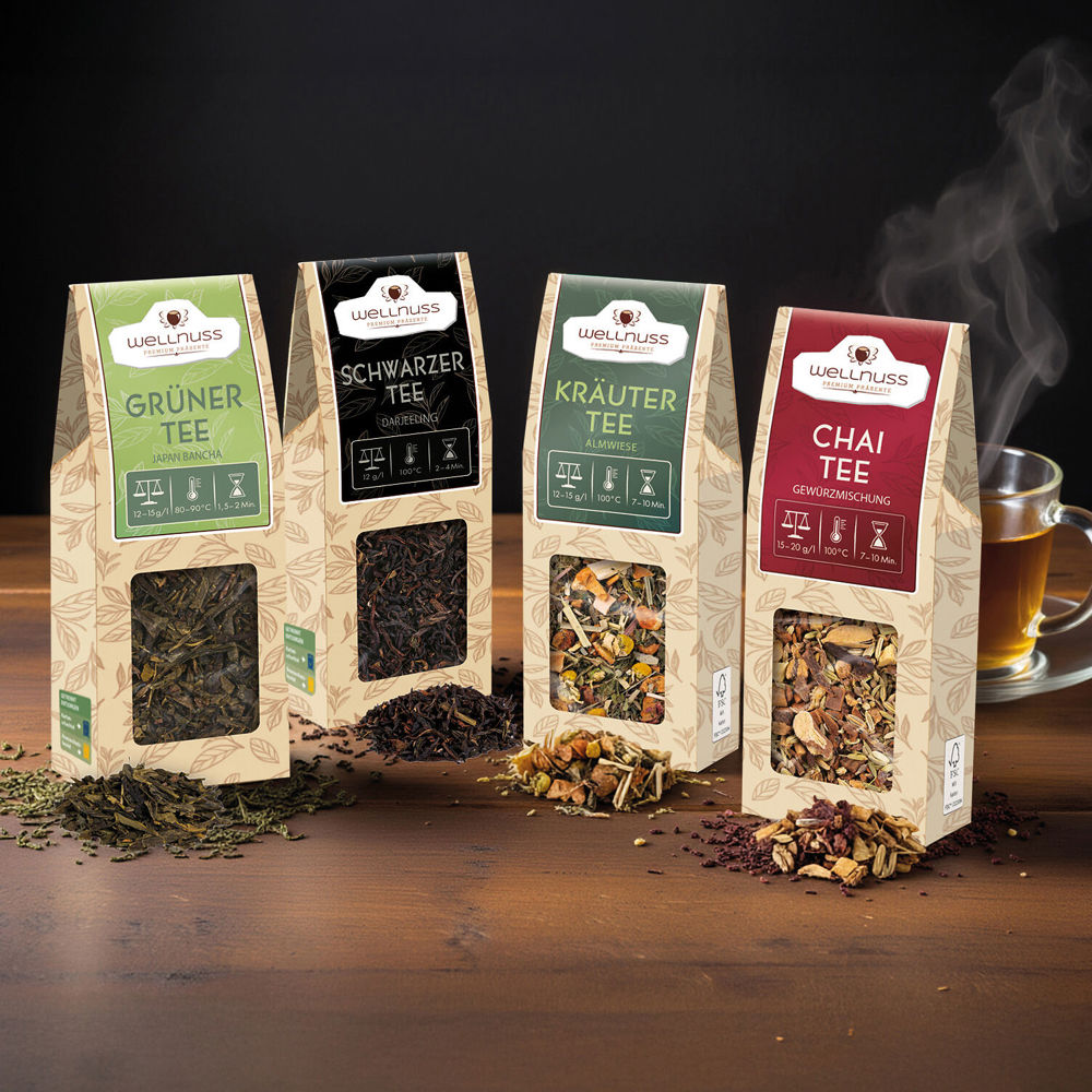 Geschenkkarton mit 4 Tee Spezialitäten