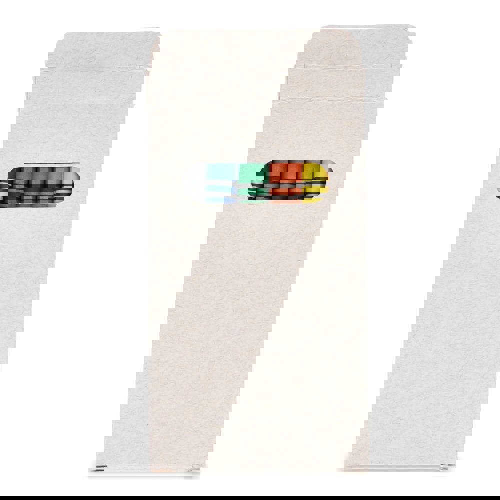 6 Wachsmalstifte in einer Schachtel aus recyceltem Milchkarton